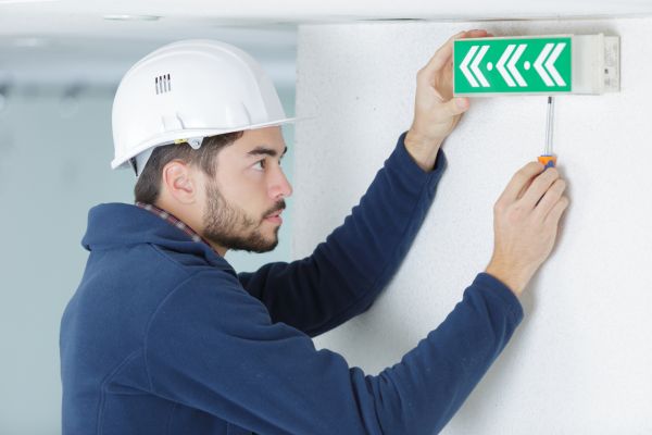 Safety Exit Sign Installation